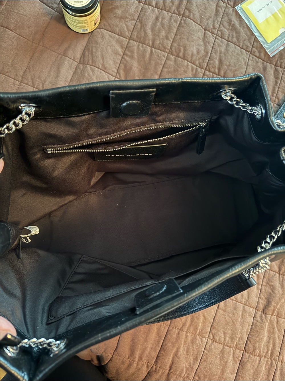Marc Jacobs The Sack chain Bag Black Patent Leather Shoulder Bag - Picture 7 of 8